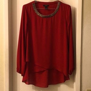 Womens Red Alfani blouse, Sz 8